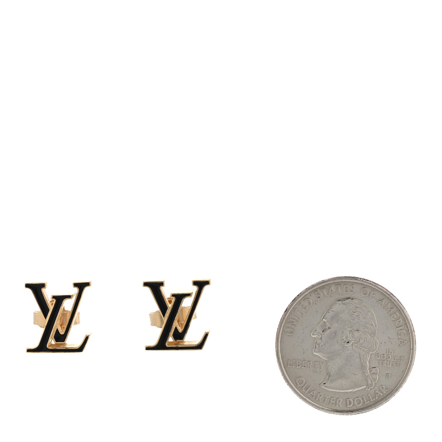 Metal Enamel LV Iconic Earrings Gold