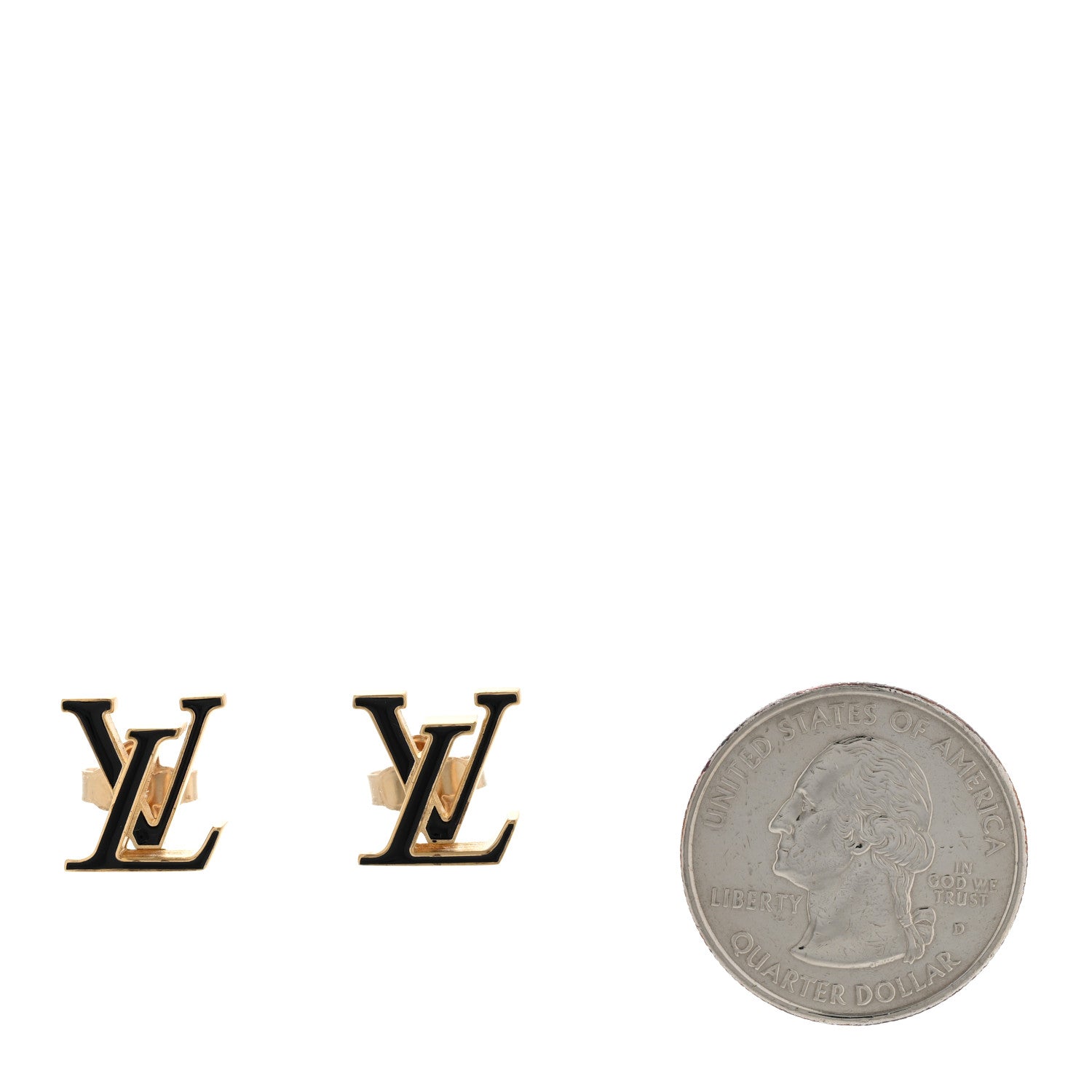 Louis Vuitton Metal Enamel LV Iconic Earrings Gold 2 of 6