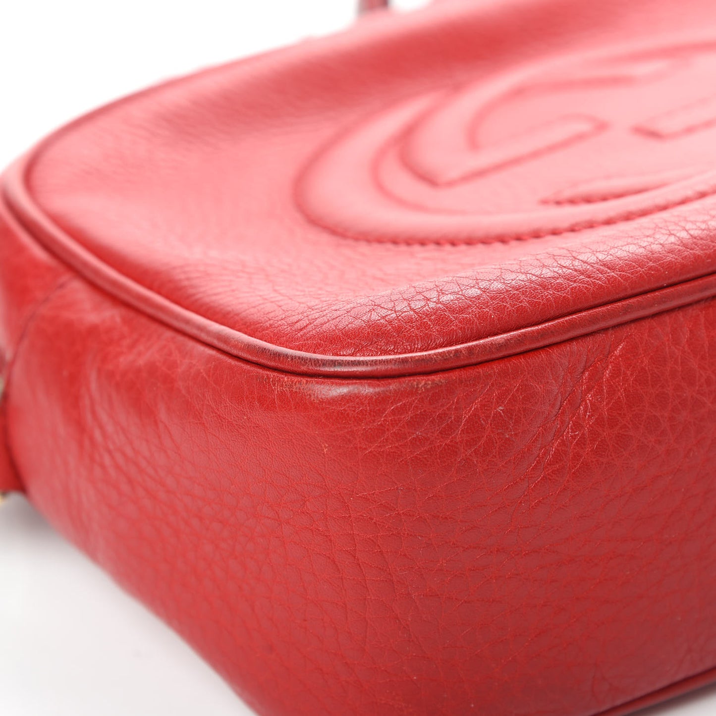 Pebbled Calfskin Small Soho Disco Bag Tabasco Red