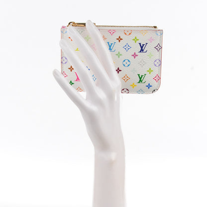 Louis Vuitton Monogram Multicolor Key Pouch White Litchi 2 of 7
