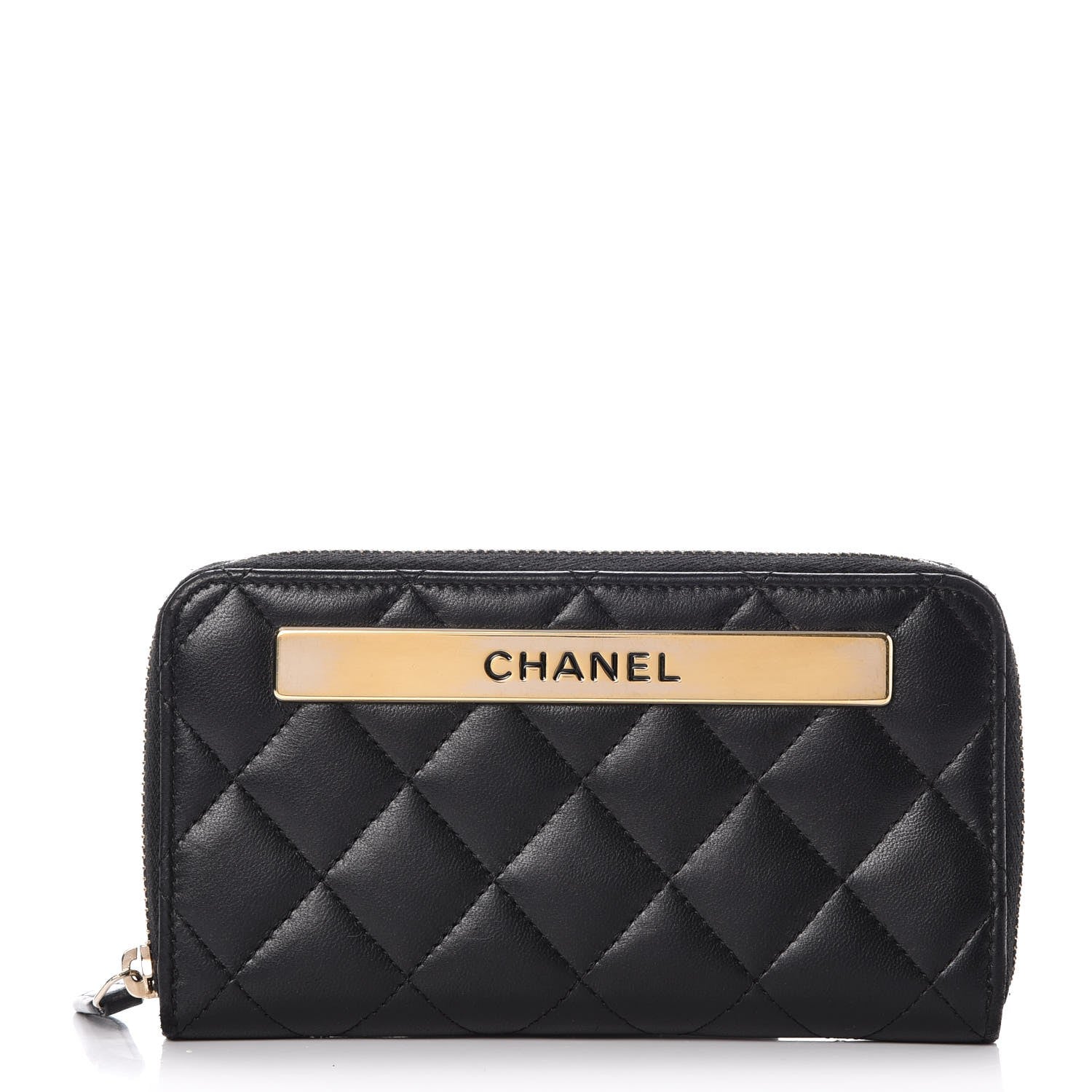 Chanel Lambskin Quilted Small Trendy CC Zip Around Wallet Black 1 of 9
