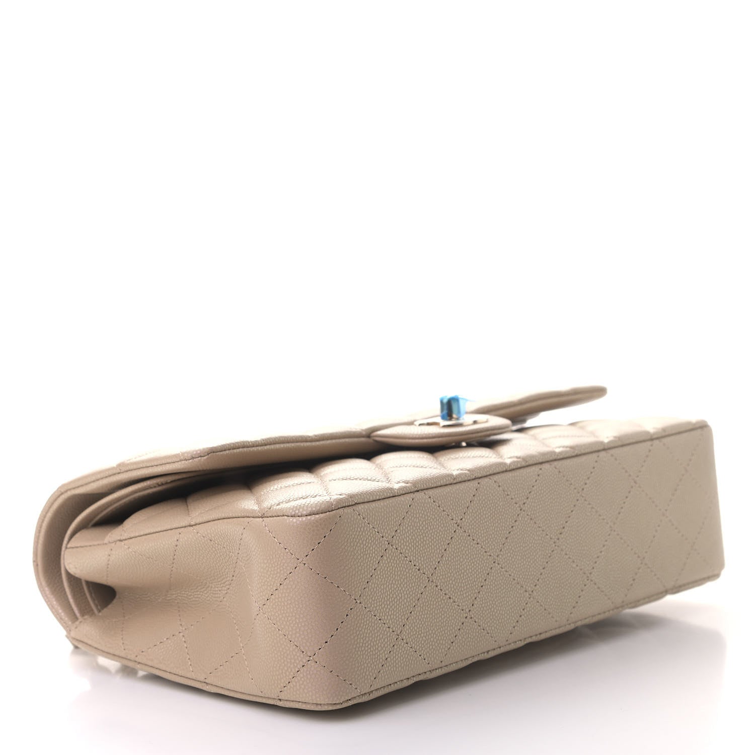 Chanel Iridescent Caviar Quilted Medium Double Flap Beige 3 of 4