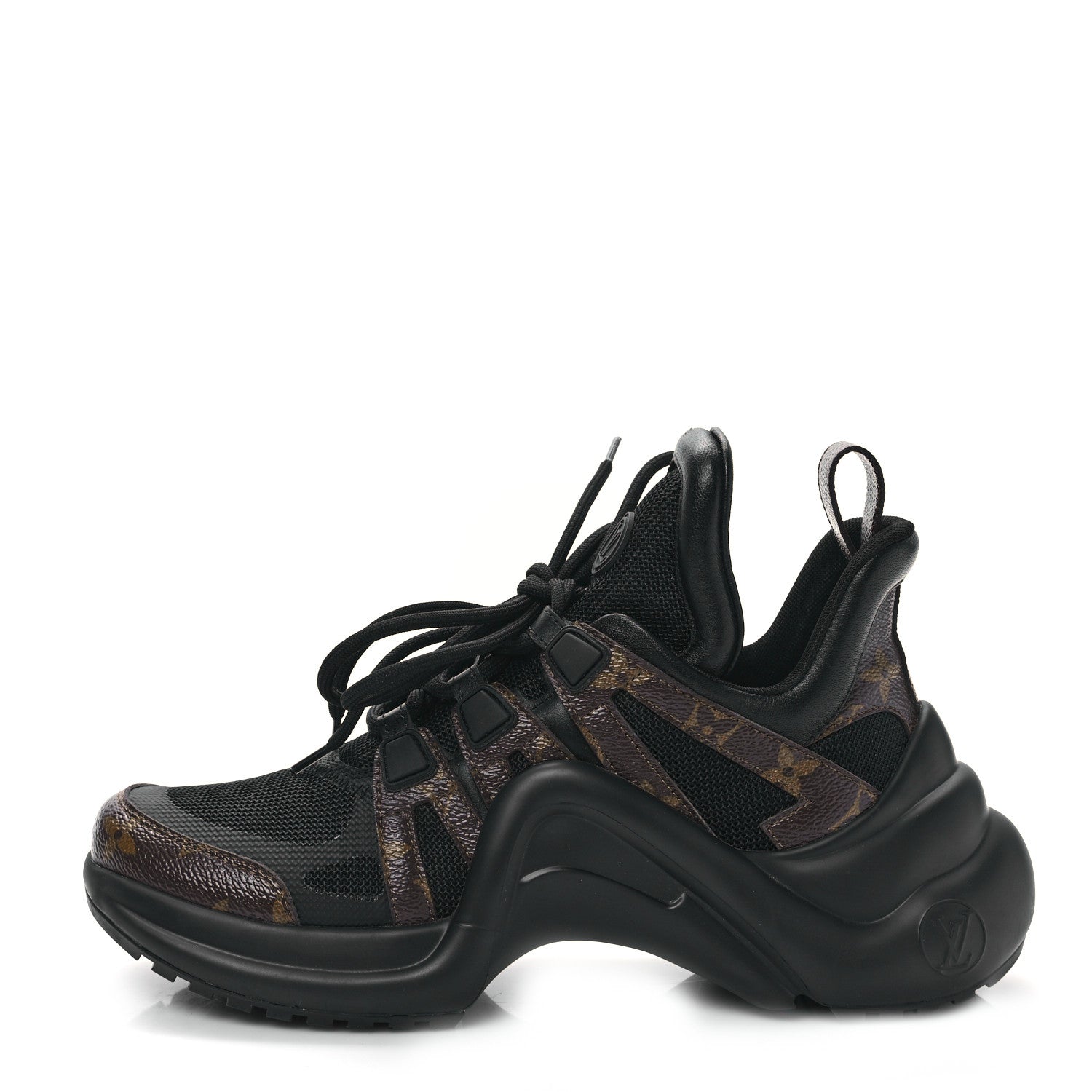 Louis Vuitton Calfskin Patent Monogram LV Archlight Sneakers 37.5 Black 2 of 18