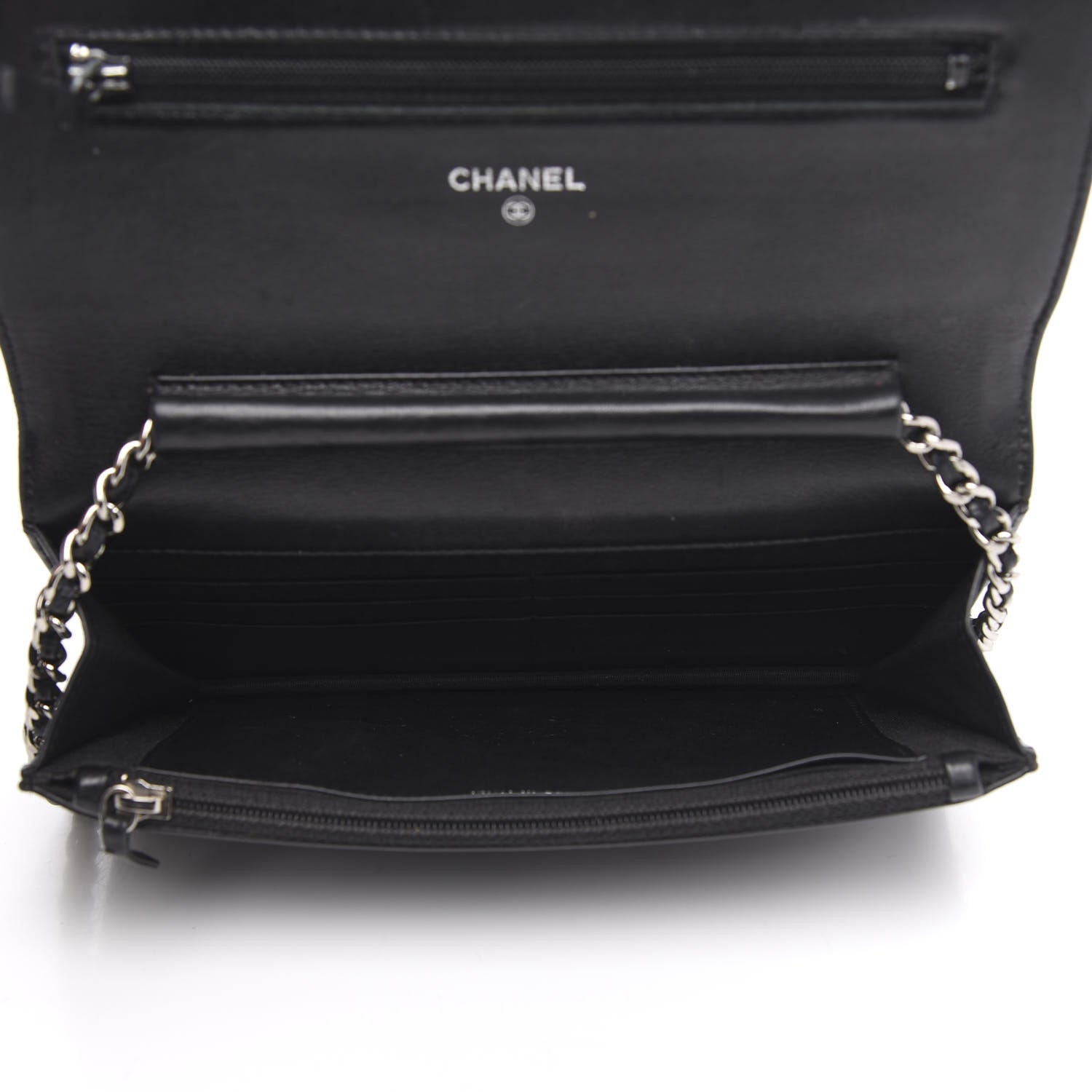 Chanel Caviar Timeless CC Wallet On Chain WOC Black 5 of 13