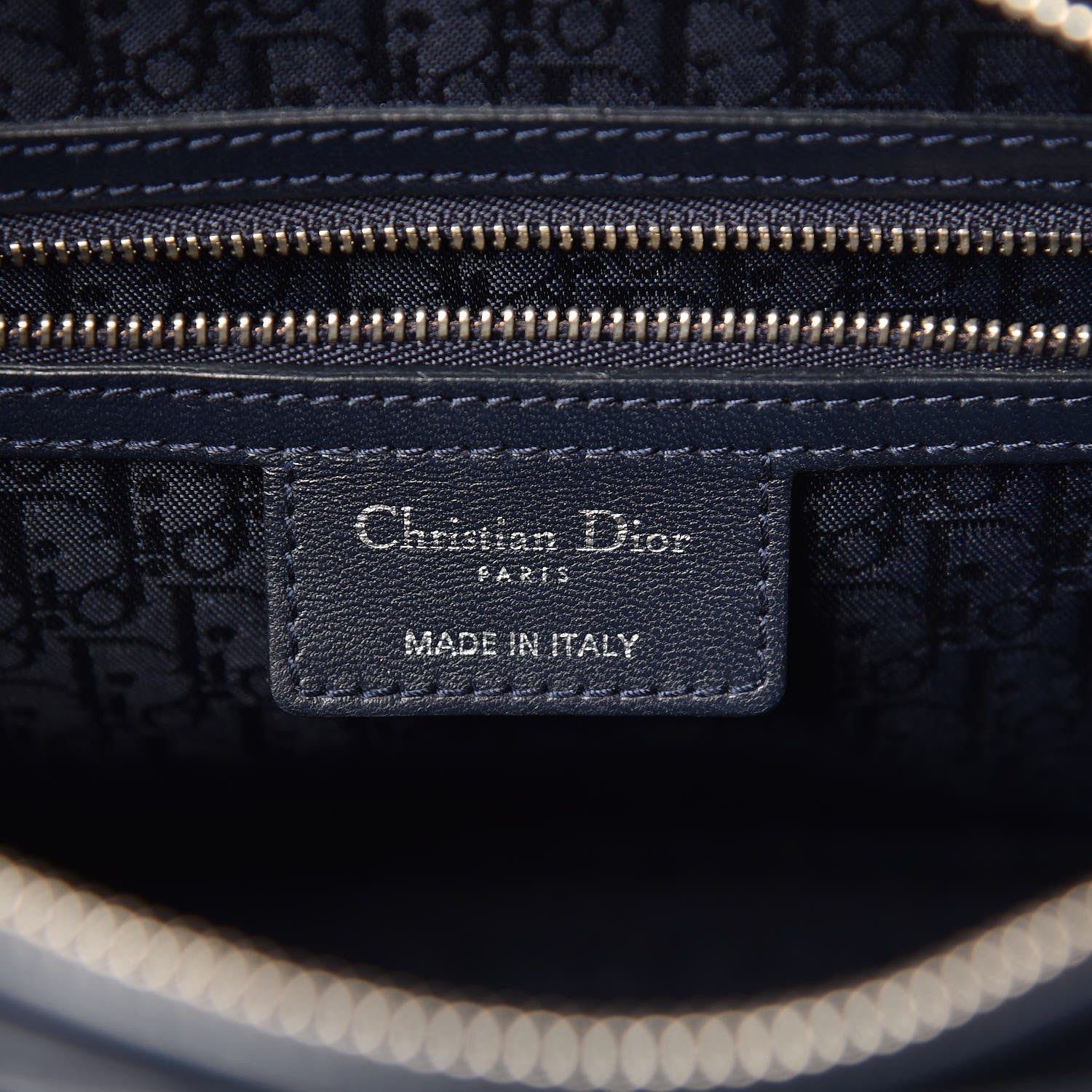 Christian Dior Lambskin Cannage Large Lady Dior Navy Blue 6 of 10