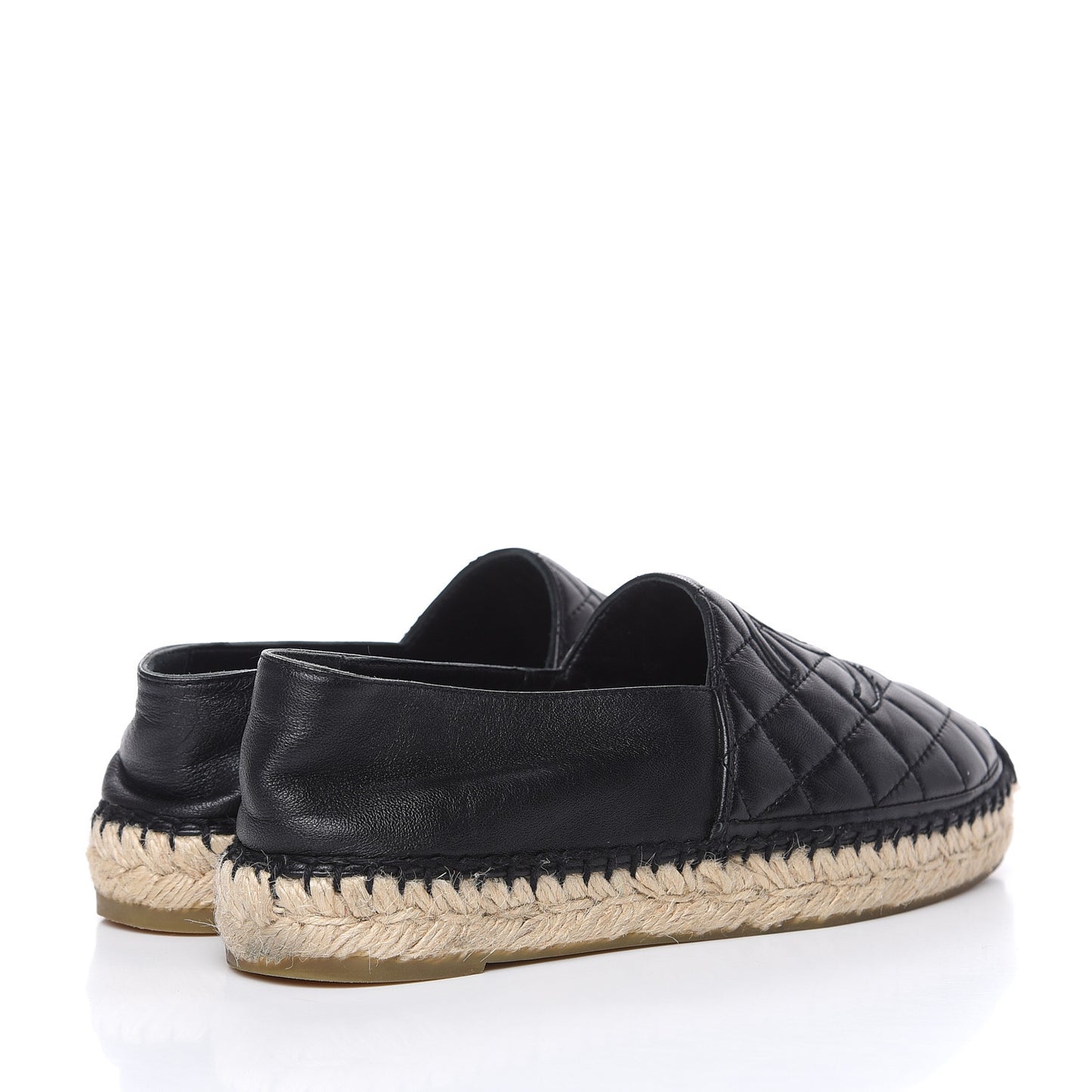 Lambskin Quilted CC Espadrilles 37 Black