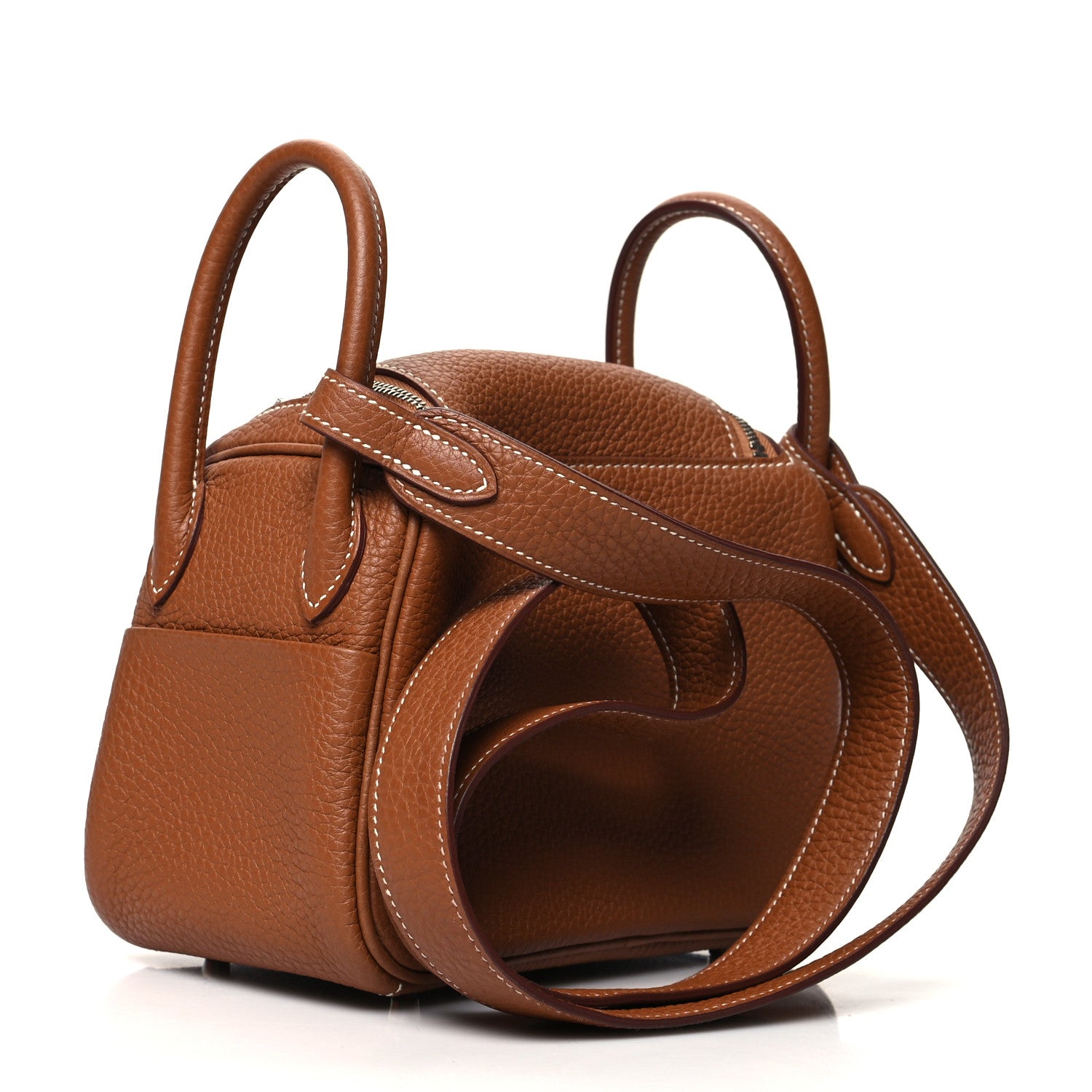 Hermes Taurillon Clemence Mini Lindy 20 Gold 3 of 13