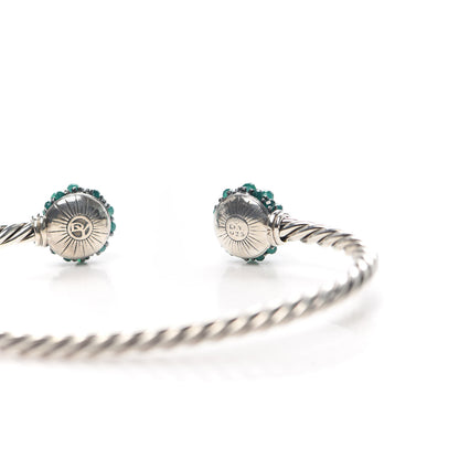 David Yurman Sterling Silver Green Onyx Berries Cable Bracelet 5 of 5