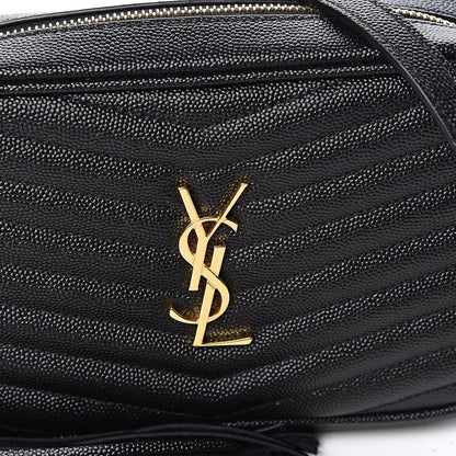 Saint Laurent Grain De Poudre Matelasse Monogram Mini Lou Camera Bag Black 10 of 11