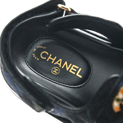 Chanel Denim Quilted Dad Sandals 36 Black Multicolor 7 of 8
