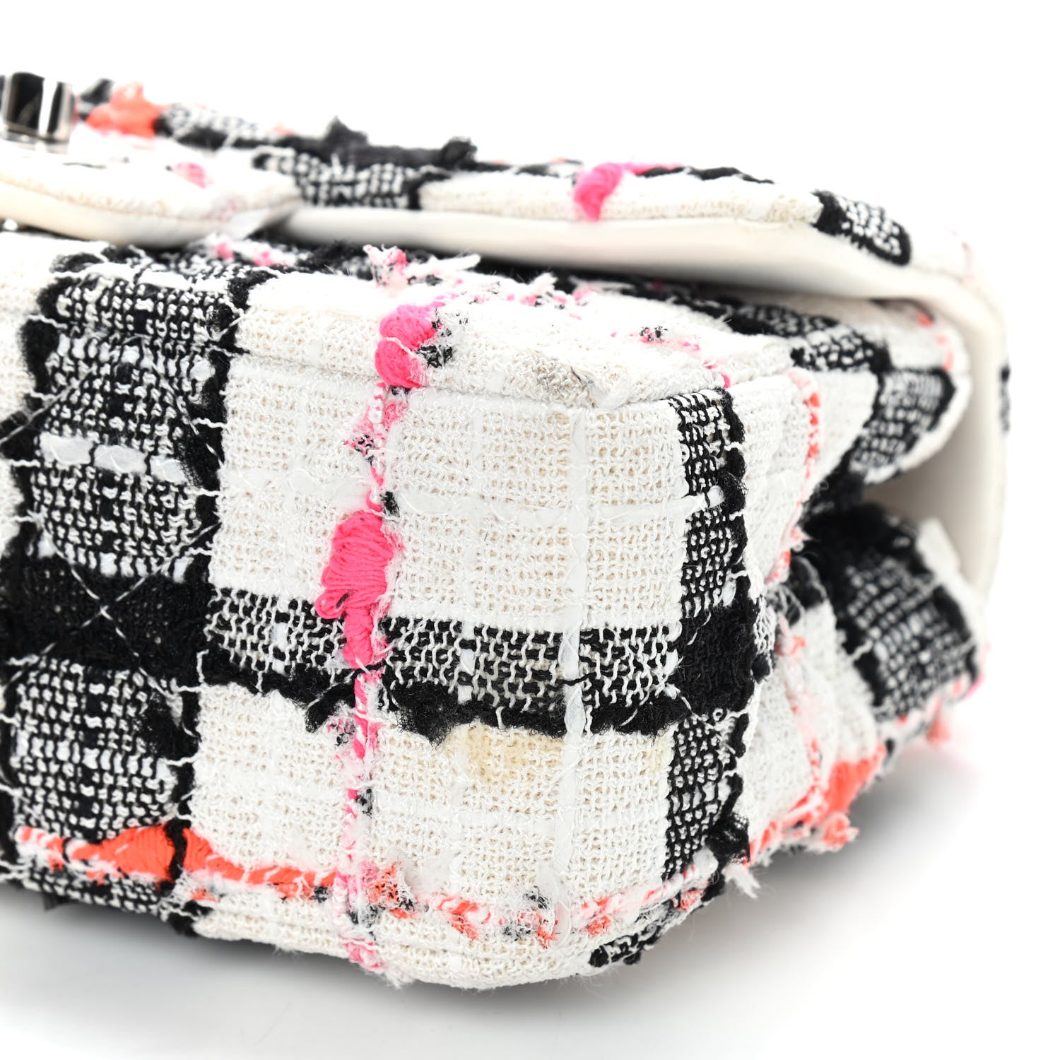 Chanel Tweed Quilted Mini Rectangular Flap Black White Pink 8 of 9