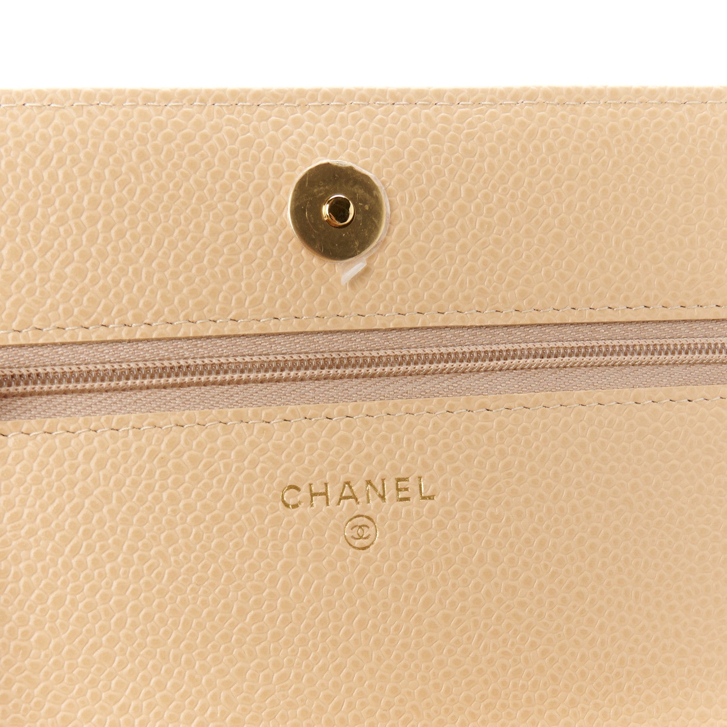 Chanel Caviar Quilted Wallet on Chain WOC Beige 6 of 12