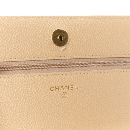 Chanel Caviar Quilted Wallet on Chain WOC Beige 6 of 12