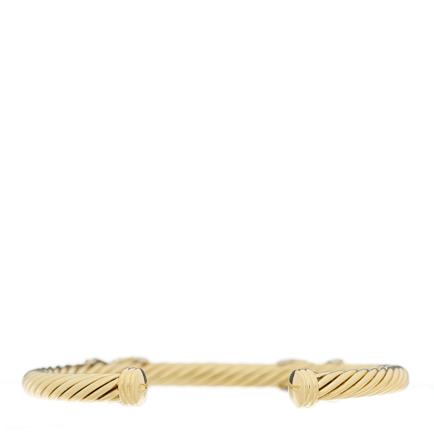 David Yurman 14K Yellow Gold Diamond 5mm Double X Station Cable Bracelet 2 of 3