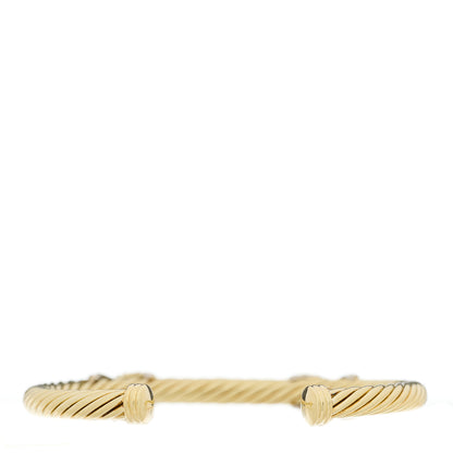 David Yurman 14K Yellow Gold Diamond 5mm Double X Station Cable Bracelet 2 of 3