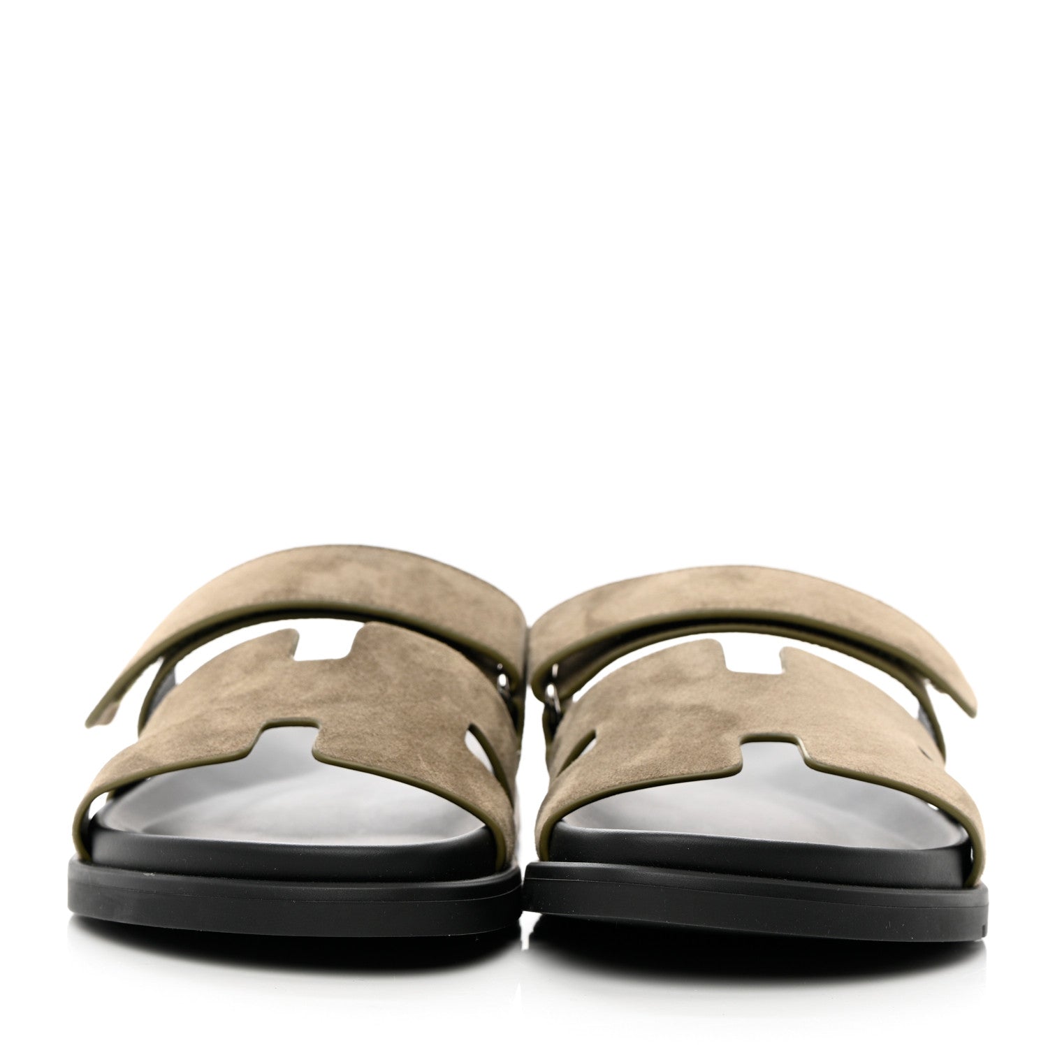 Hermes Suede Goatskin Mens Chypre Sandals 39 Vert Toundra 2 of 9