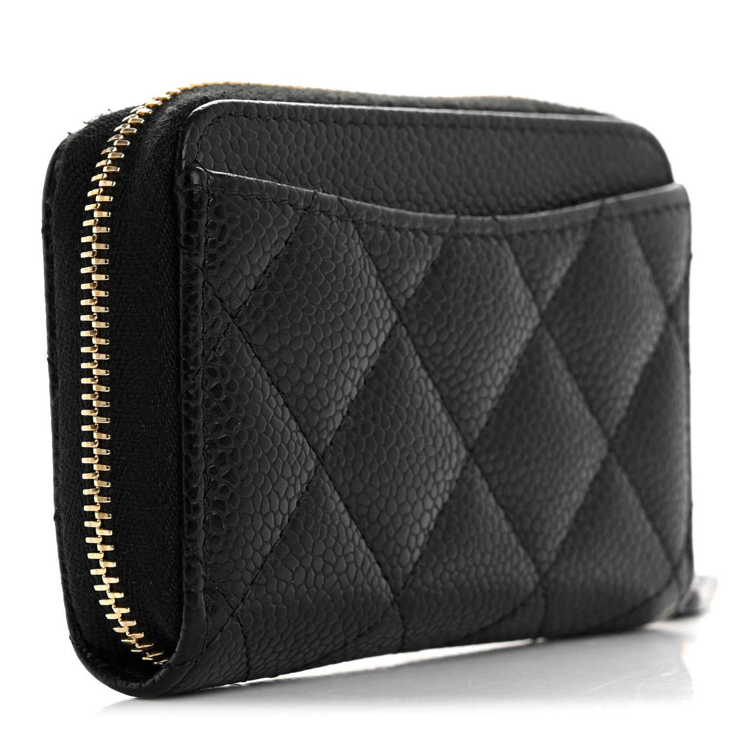 Chanel Caviar Quilted Zip Coin Purse Black 3 of 10