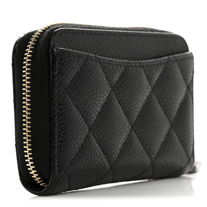 Chanel Caviar Quilted Zip Coin Purse Black 3 of 10
