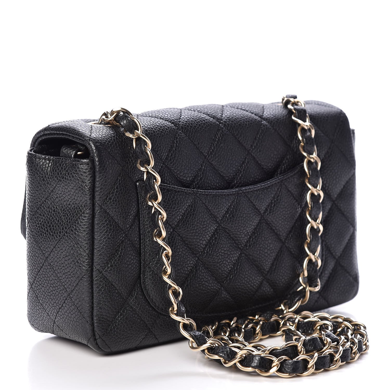Chanel Metallic Caviar Quilted Mini Rectangular Flap Black 3 of 10