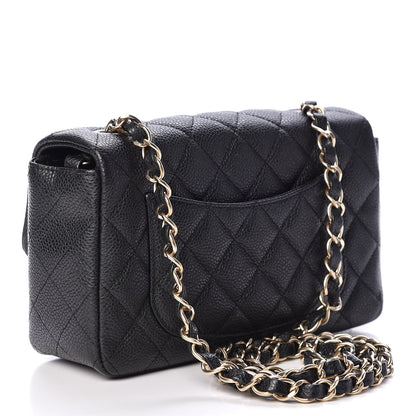 Chanel Metallic Caviar Quilted Mini Rectangular Flap Black 3 of 10