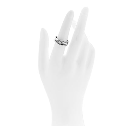 David Yurman Sterling Silver Diamond X Crossover Ring 52 6 2 of 4