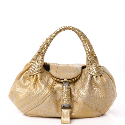 Fendi Nappa Nuvolata Bimetal Spy Oro Argento 1 of 14