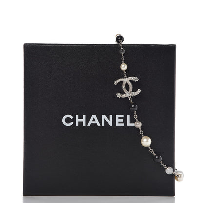 Chanel Ruthenium Pearl Beaded CC Short Necklace Black 6 of 6