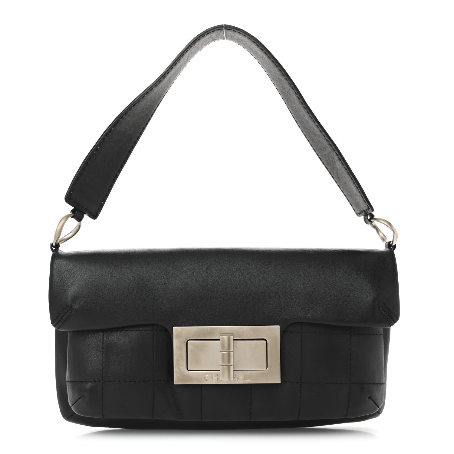Chanel Calfskin Square Stitched Mademoiselle Shoulder Bag Black 1 of 10