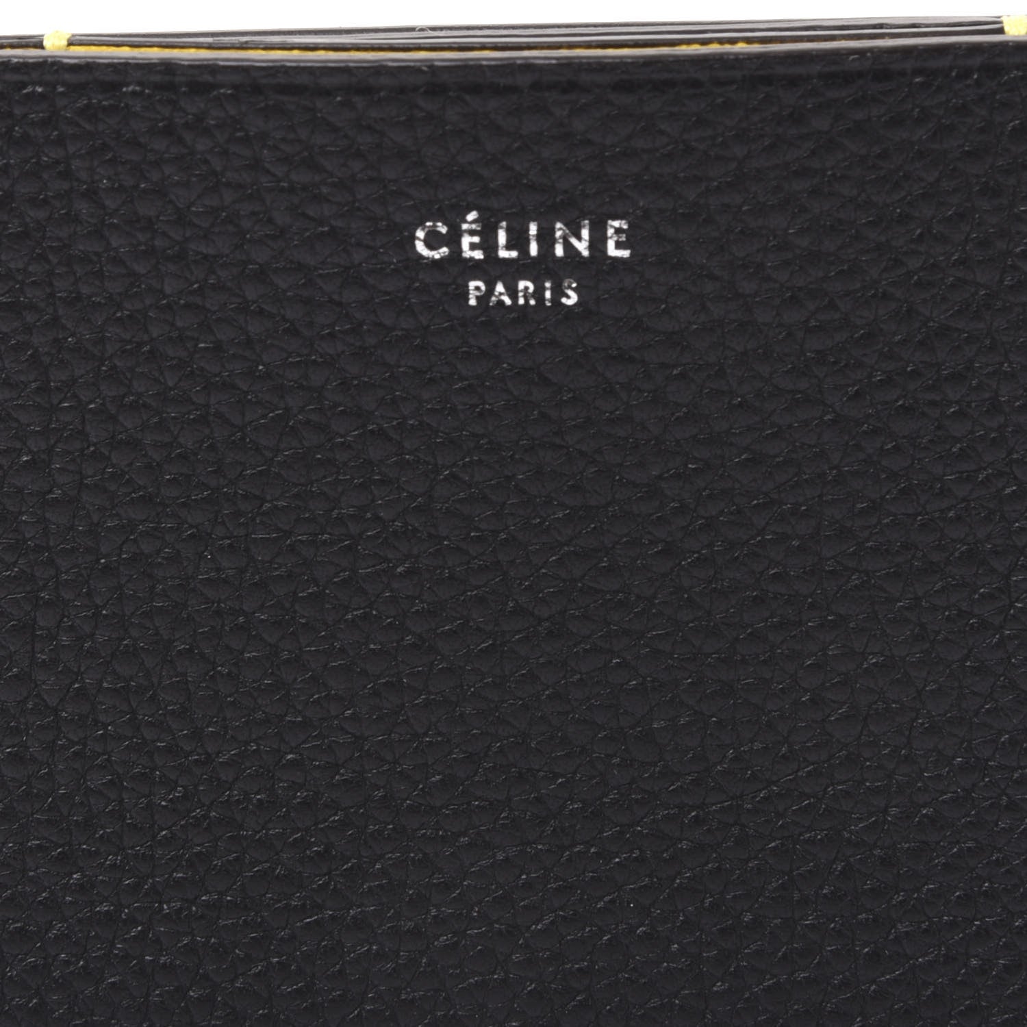 Celine Drummed Calfskin Gusset Card Holder Black 8 of 9