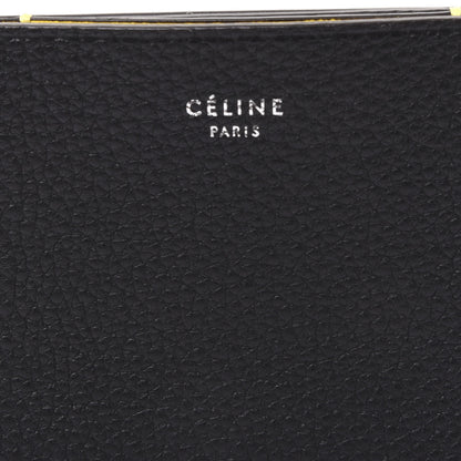 Celine Drummed Calfskin Gusset Card Holder Black 8 of 9