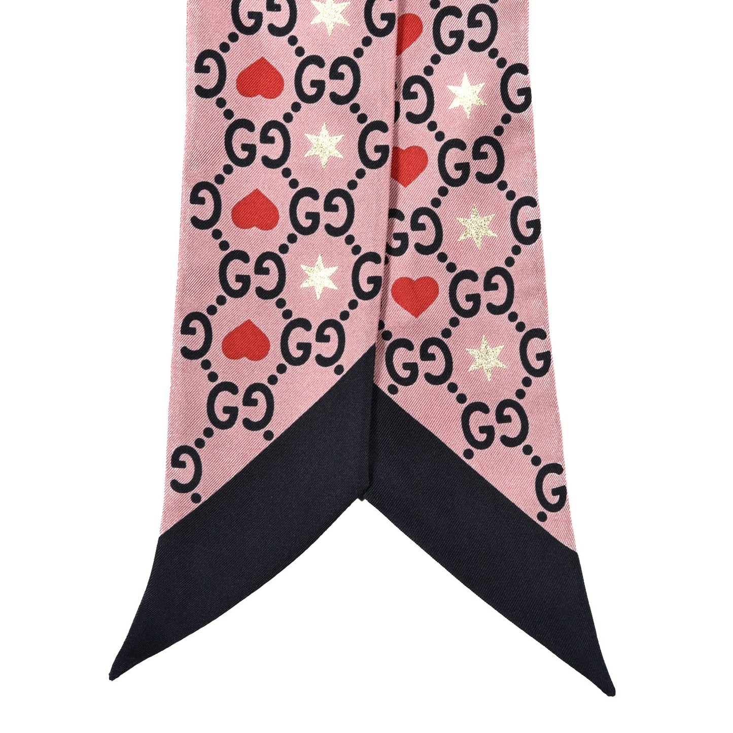 Silk Twill Big Dimmy Neck Bow Scarf Pink Blue
