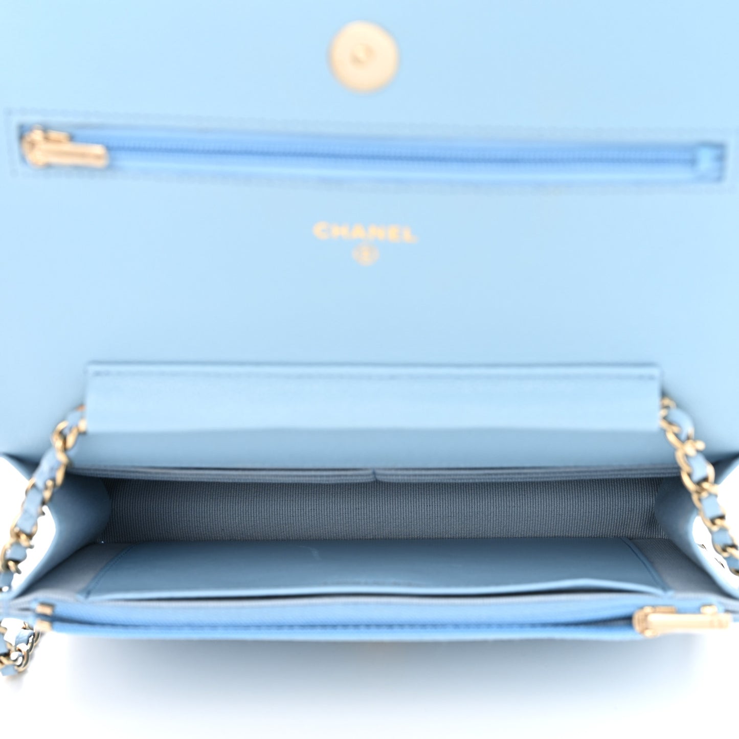 Caviar Quilted Wallet On Chain WOC Blue