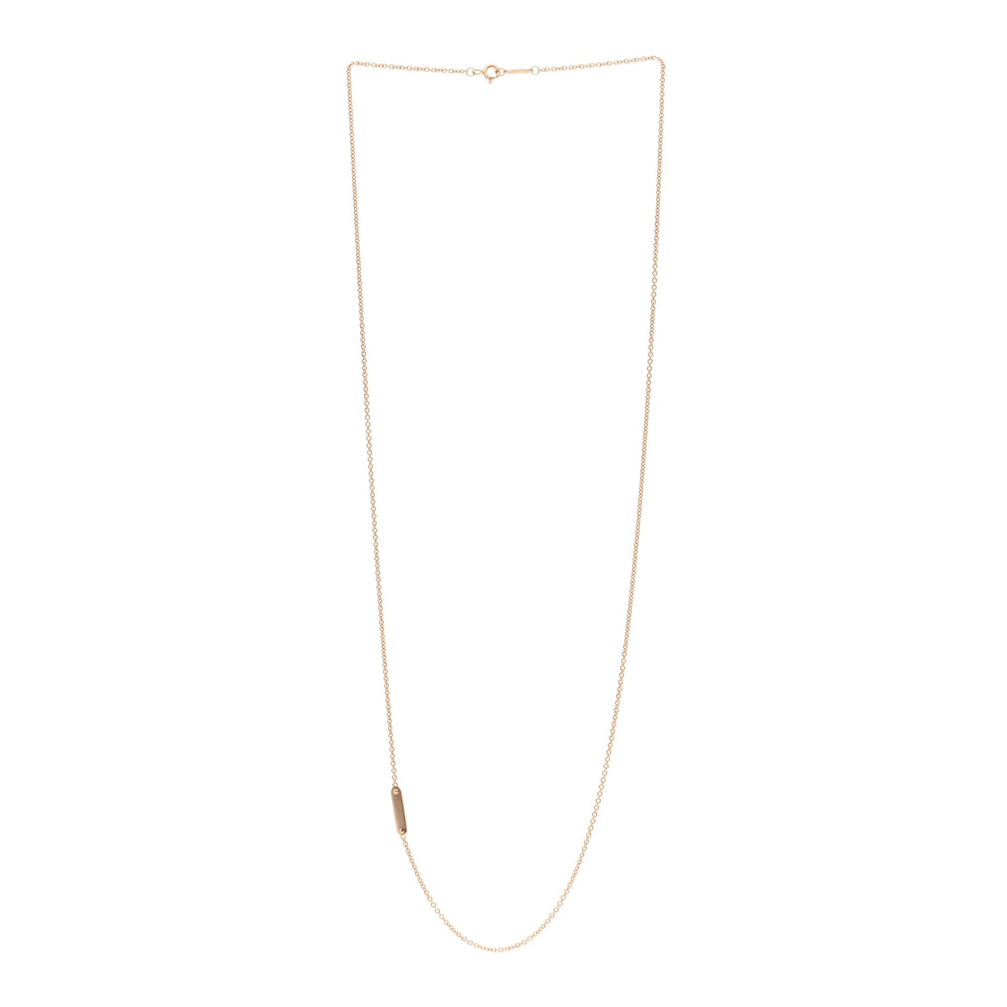 18K Rose Gold Bar Pendant Necklace
