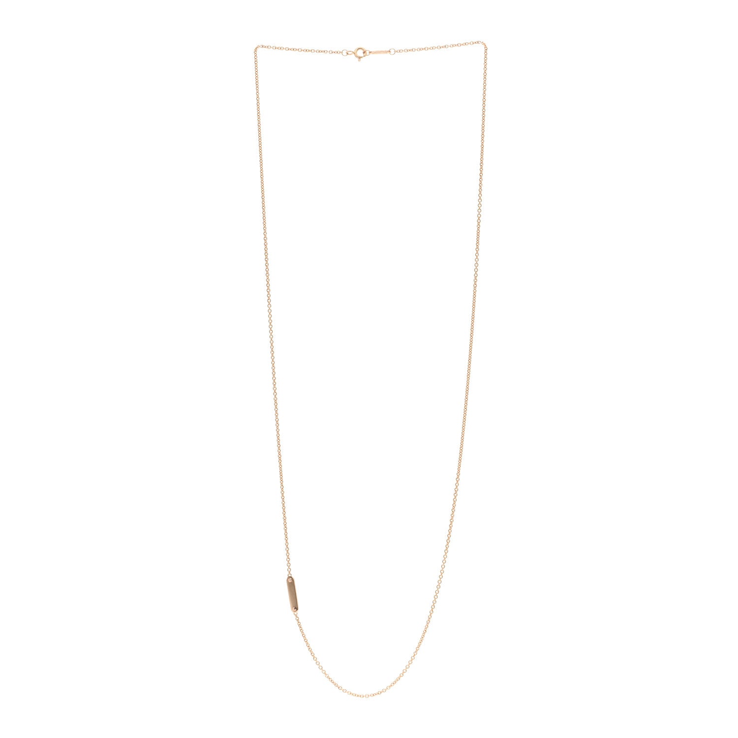 Tiffany 18K Rose Gold Bar Pendant Necklace 3 of 4