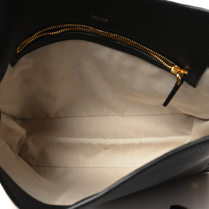 Tom Ford Pebbled Calfskin Small Alix Padlock Zip Hobo Bag Black 6 of 10