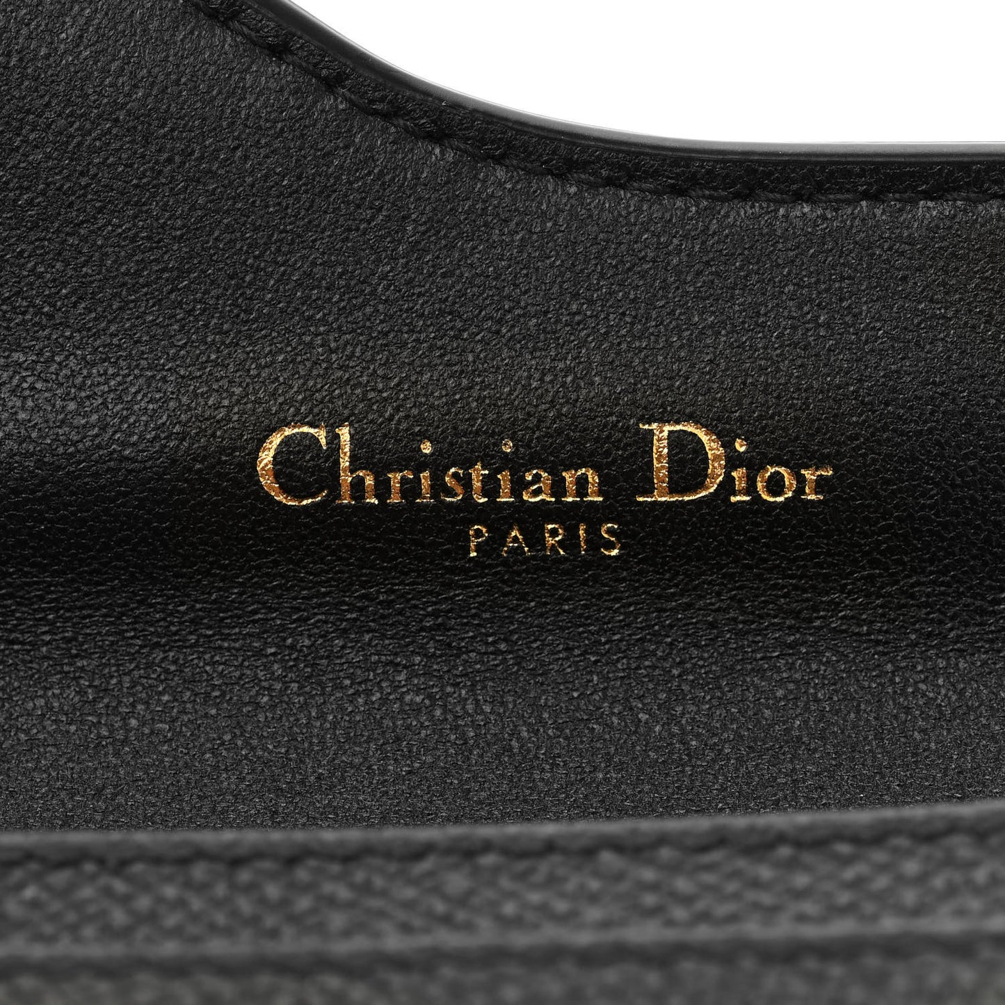 Grained Calfskin Saddle Card Holder Black