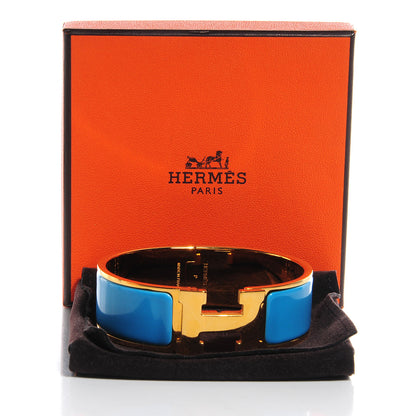 Hermes Enamel Wide Clic Clac H Bracelet GM Bleu Azure 5 of 5