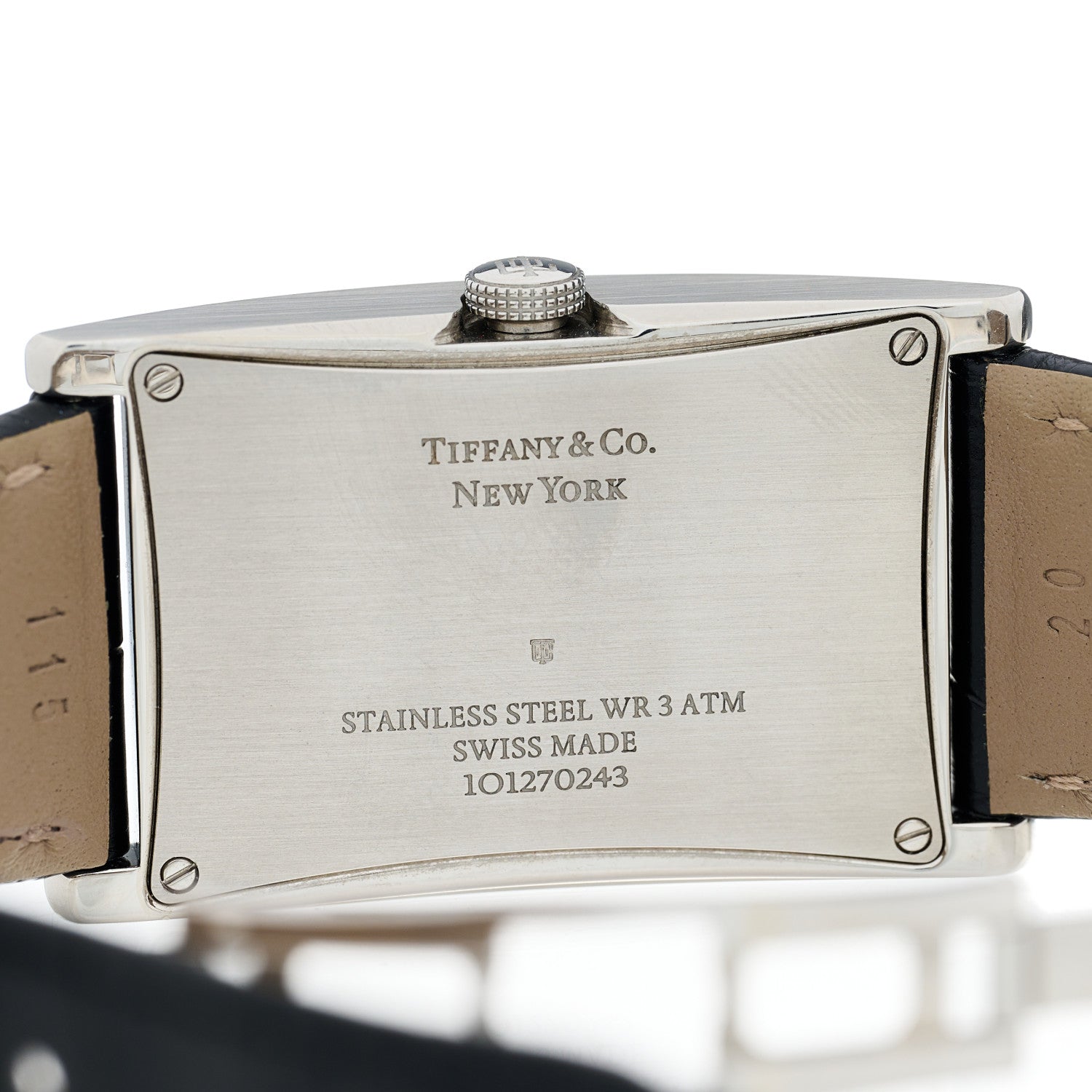 Tiffany Stainless Steel Alligator 25mm East West Quartz Watch 4 of 4
