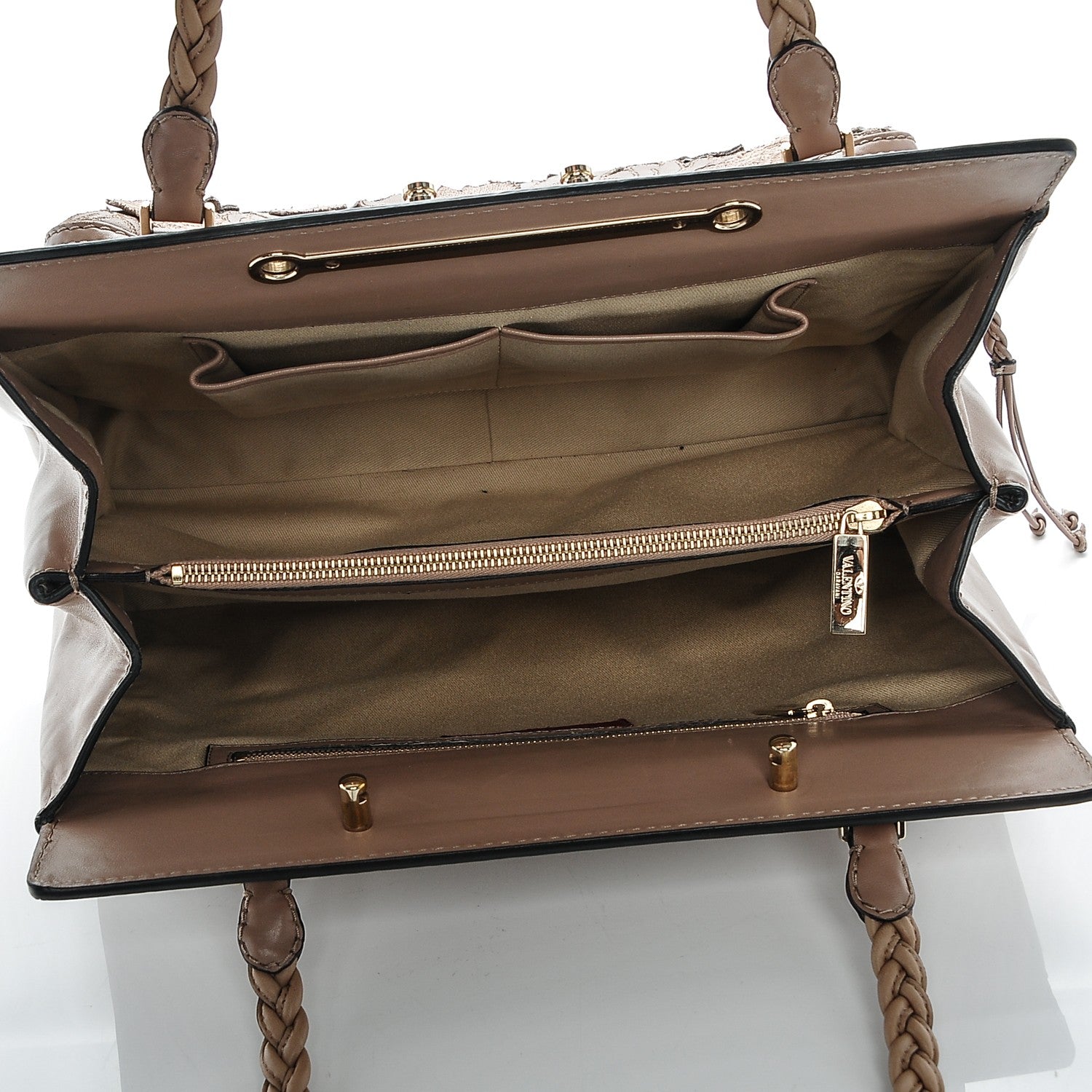 Valentino Garavani Vitello Lace Demetra Satchel Natural 5 of 9