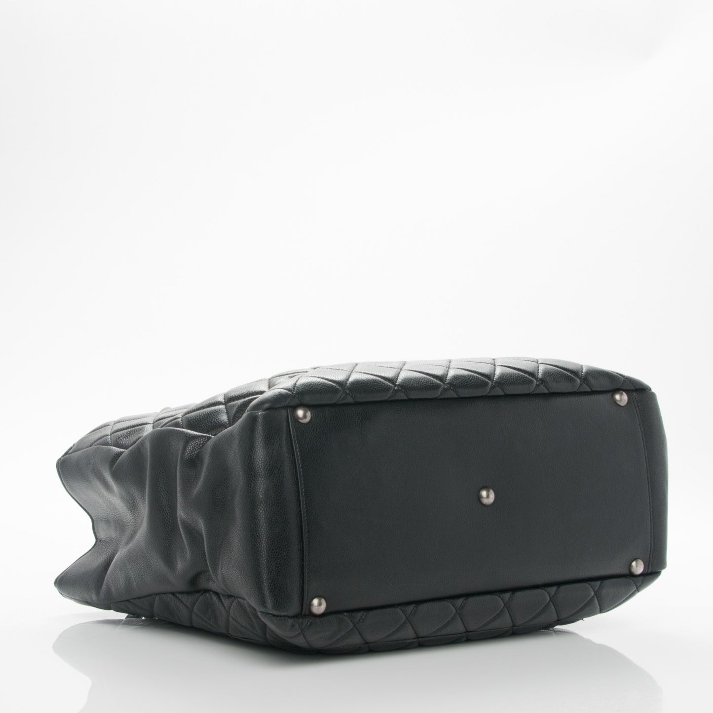 Caviar Quilted XL Grand Shopping Tote GST Dark Grey