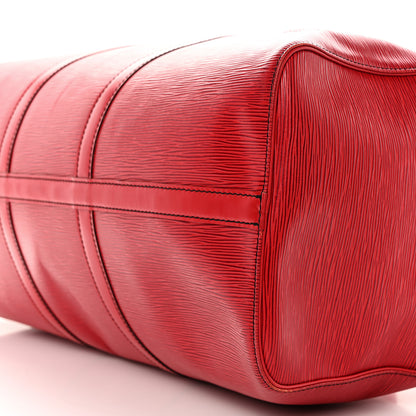 Louis Vuitton Epi Keepall 55 Castillan Red 9 of 16