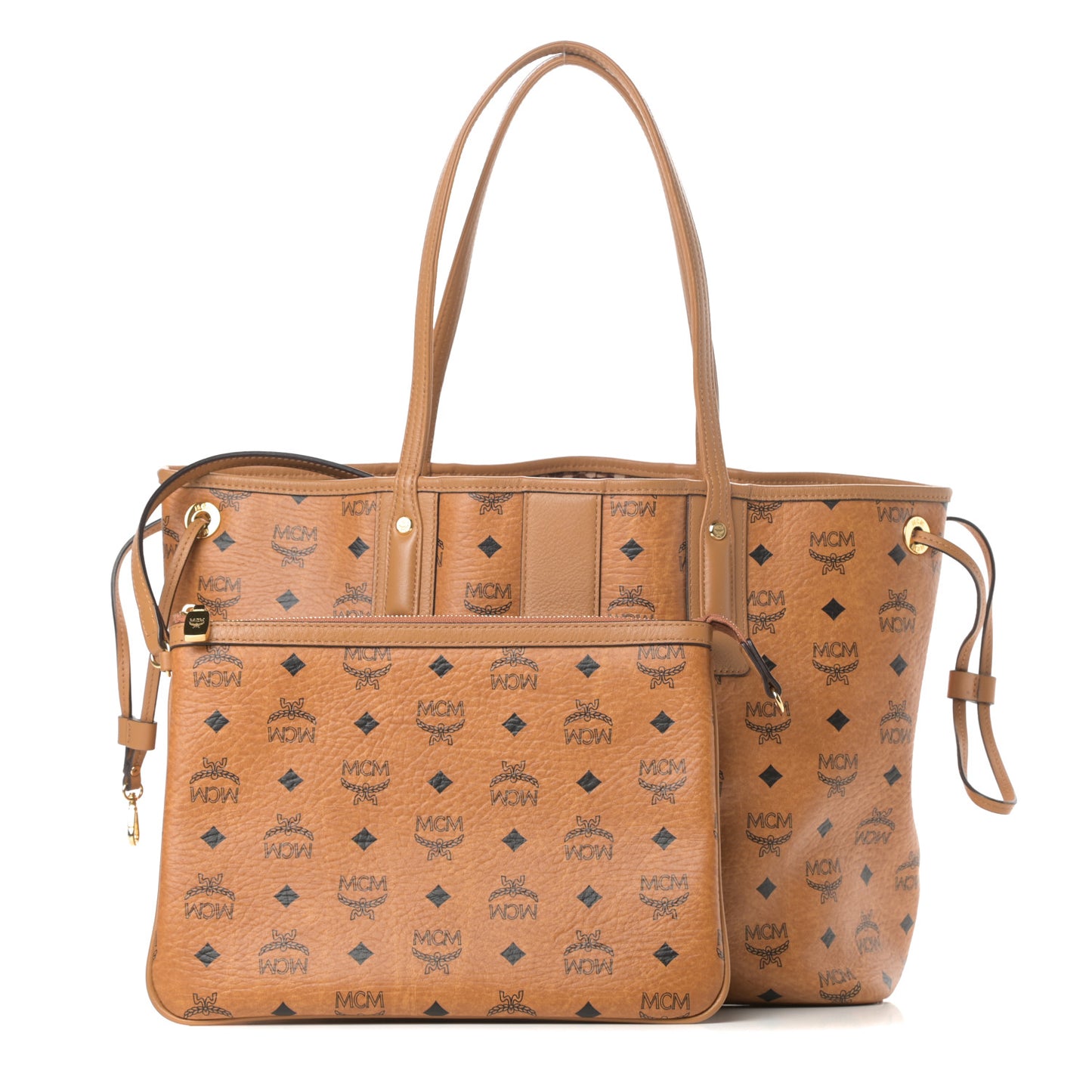 Visetos Medium Liz Reversible Shopper Tote Cognac