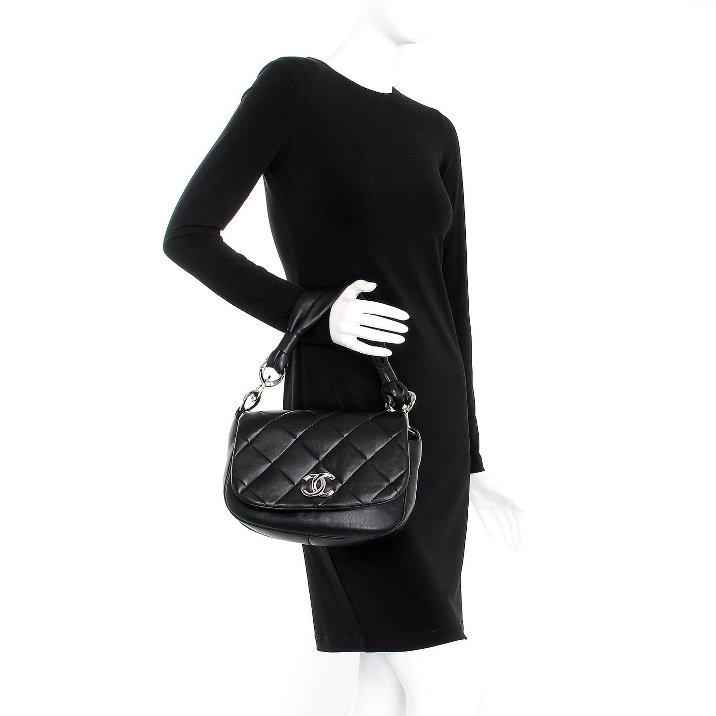 Lambskin Quilted Flap Bag Black