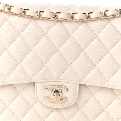 Chanel Caviar Quilted Medium Double Flap White 9 of 12
