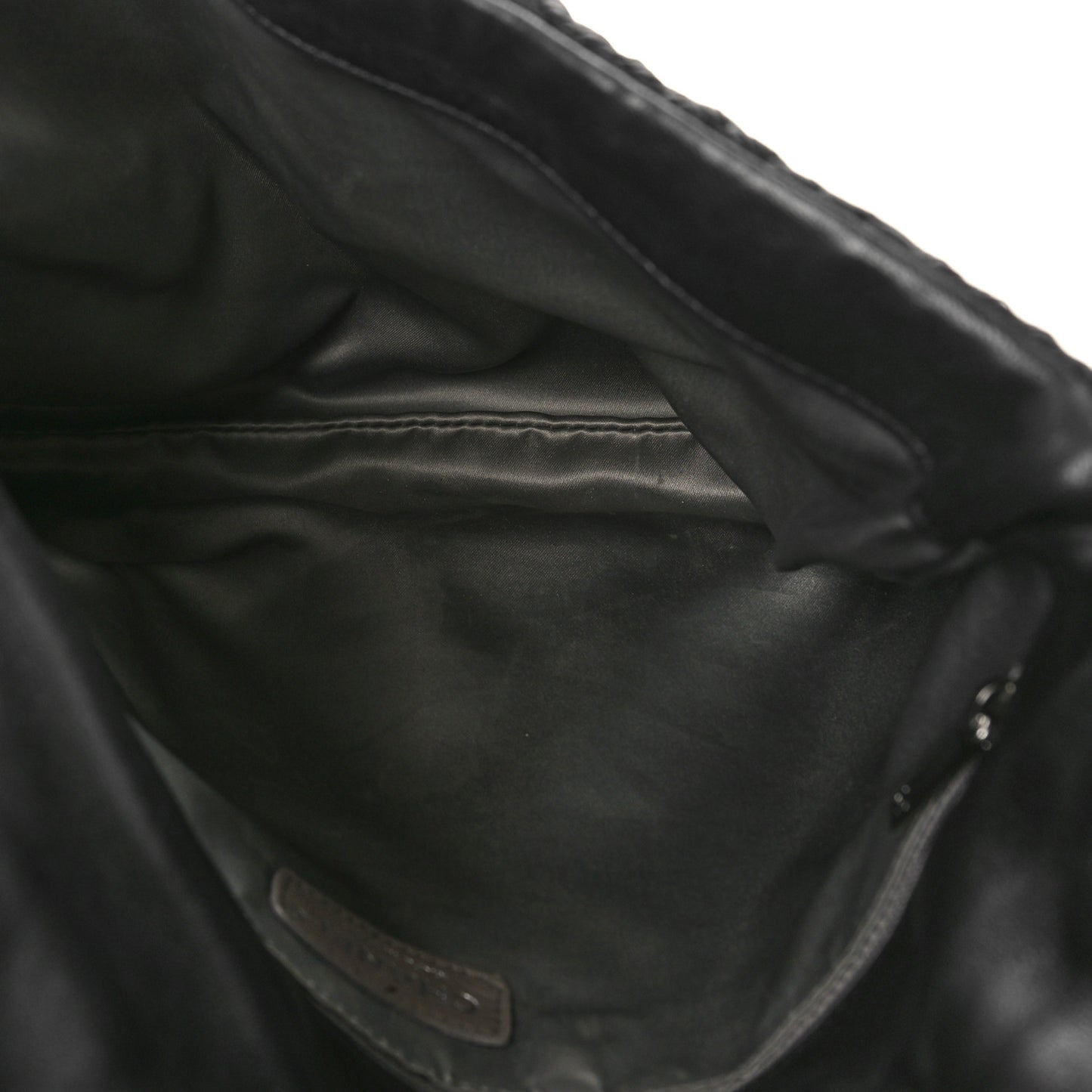 Lambskin Stitched Large Walk Of Fame Flap Black