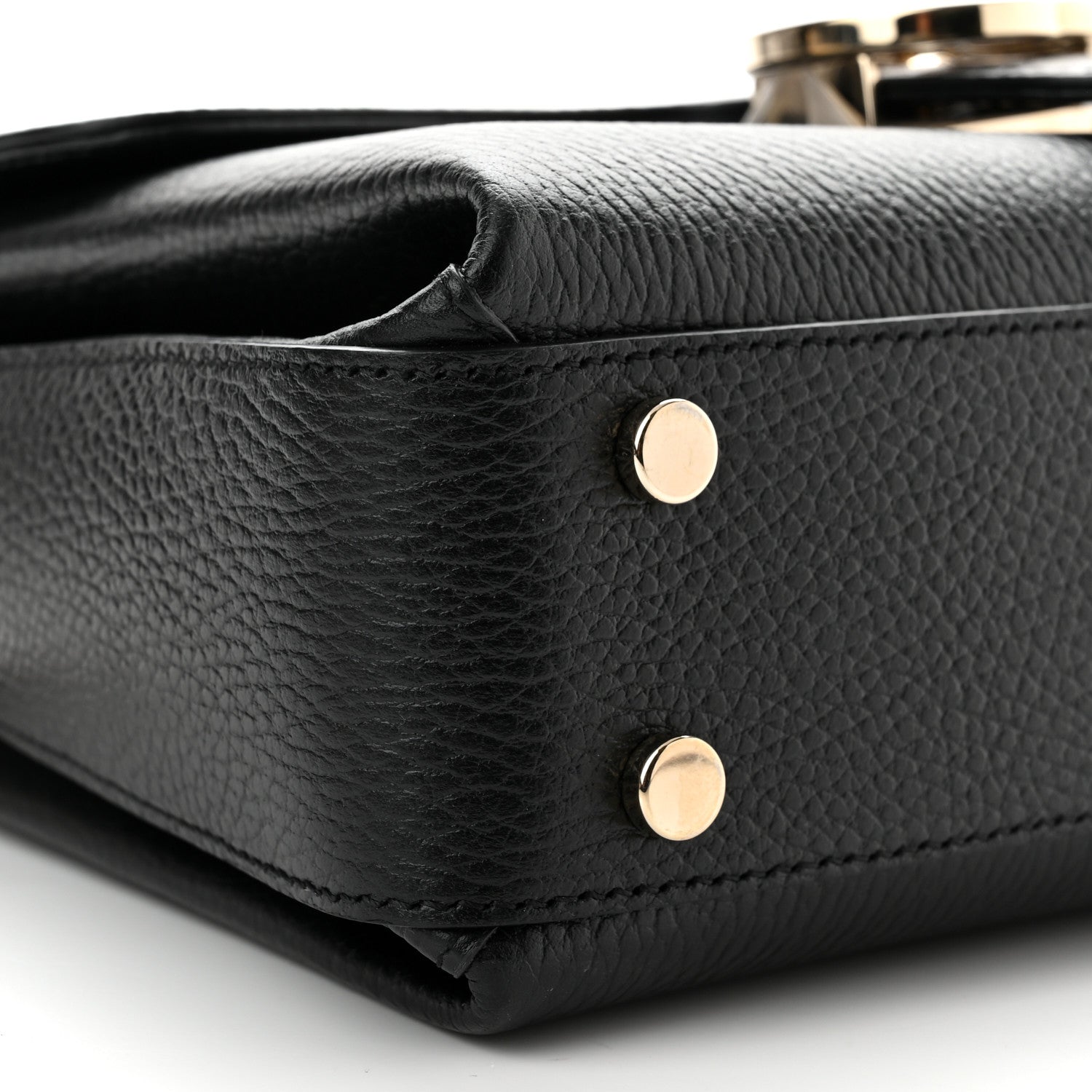 Gucci Dollar Calfskin Interlocking G Top Handle Shoulder Bag Black 9 of 10