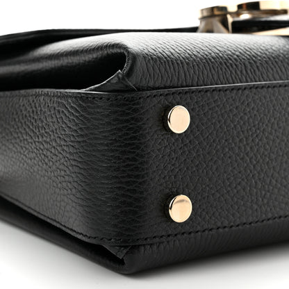 Gucci Dollar Calfskin Interlocking G Top Handle Shoulder Bag Black 9 of 10