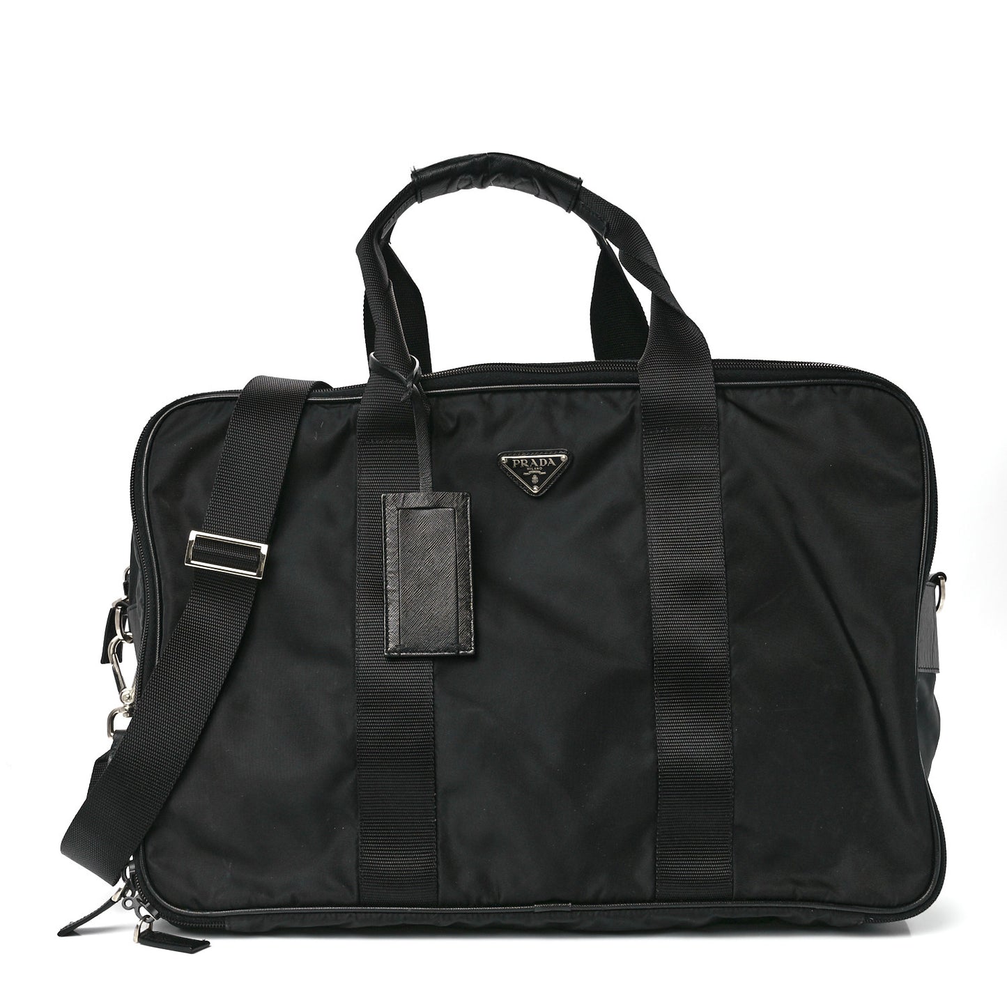 Tessuto Nylon Saffiano Viaggio Carry On Travel Bag Black