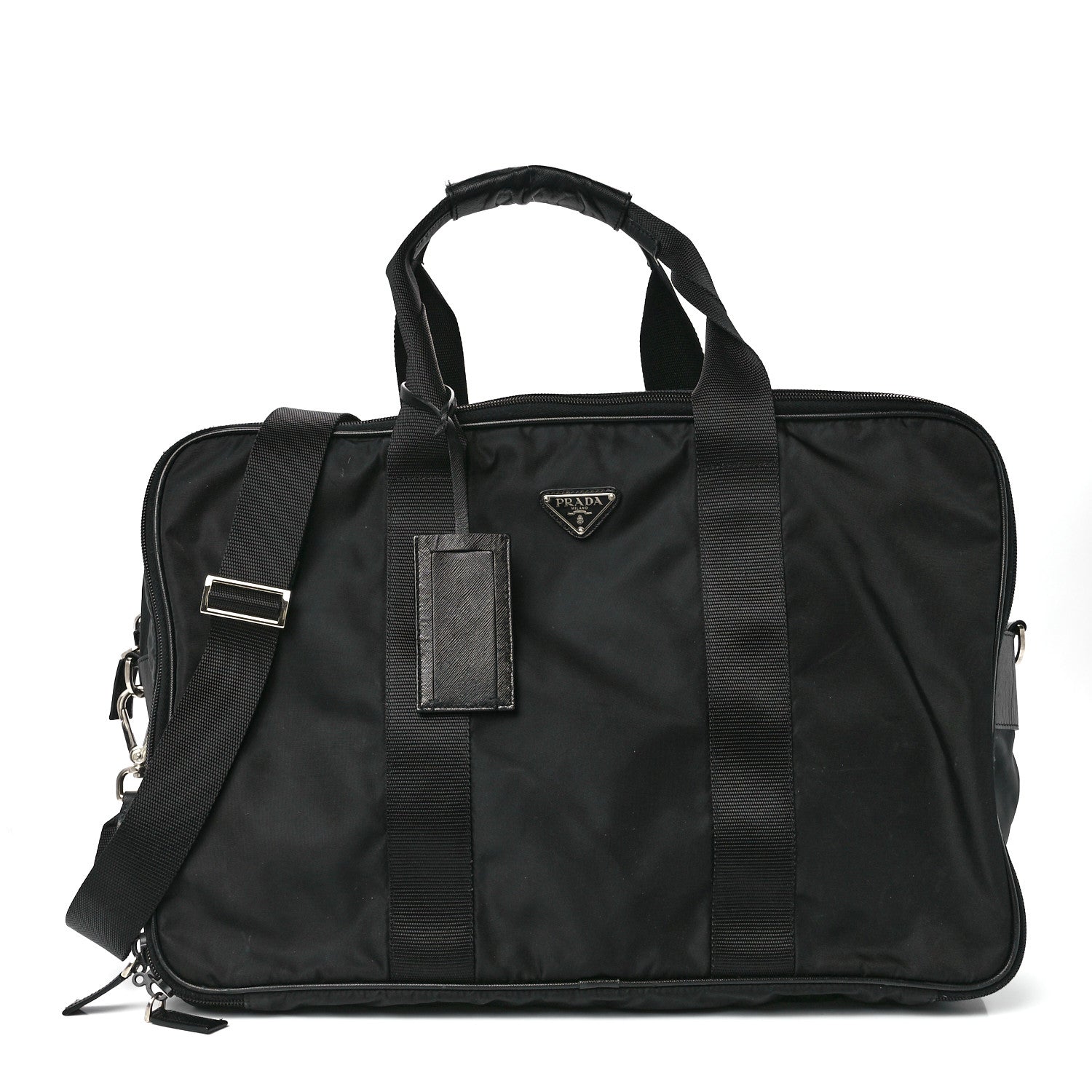 Prada Tessuto Nylon Saffiano Viaggio Carry On Travel Bag Black 1 of 13