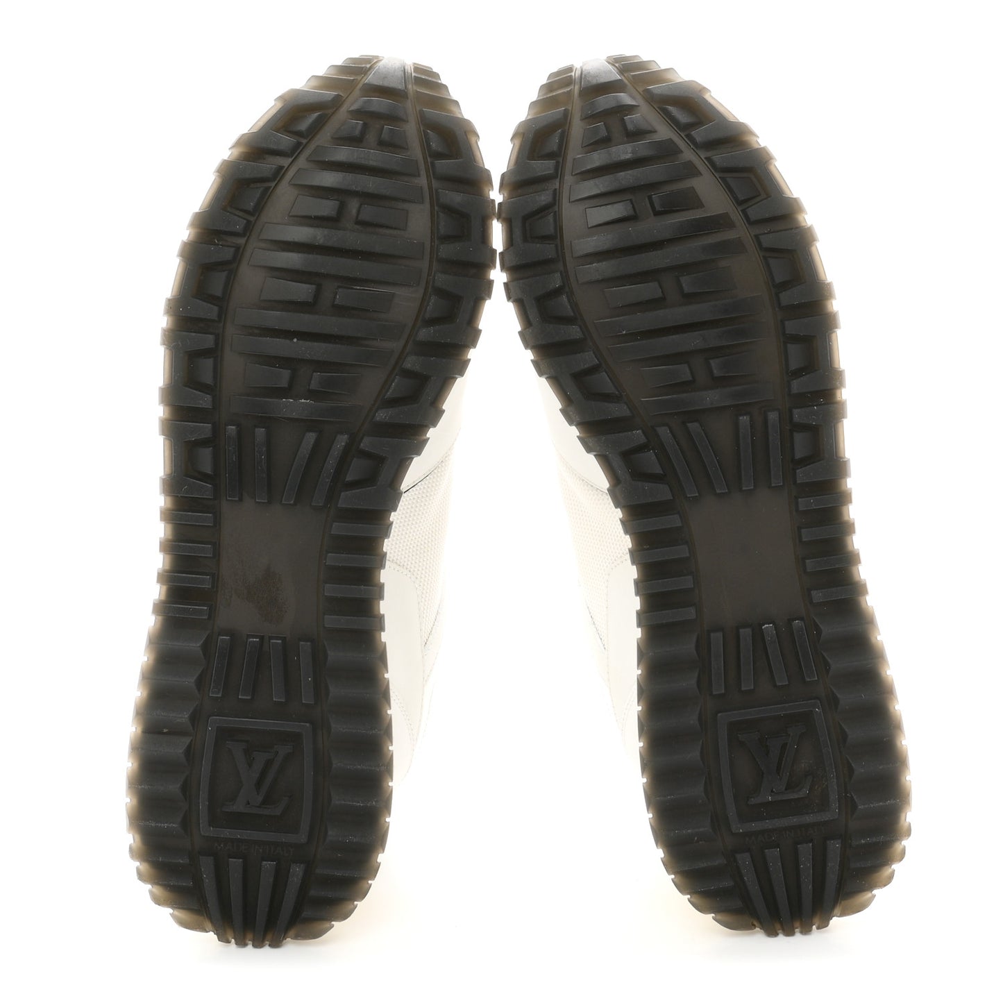 Calfskin Monogram Run Away Sneakers 37.5 White